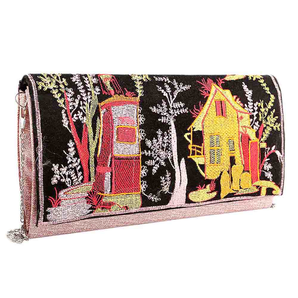 Women's Embroidered Clutch (9035) - Tea Pink, Women, Clutches, Chase Value, Chase Value