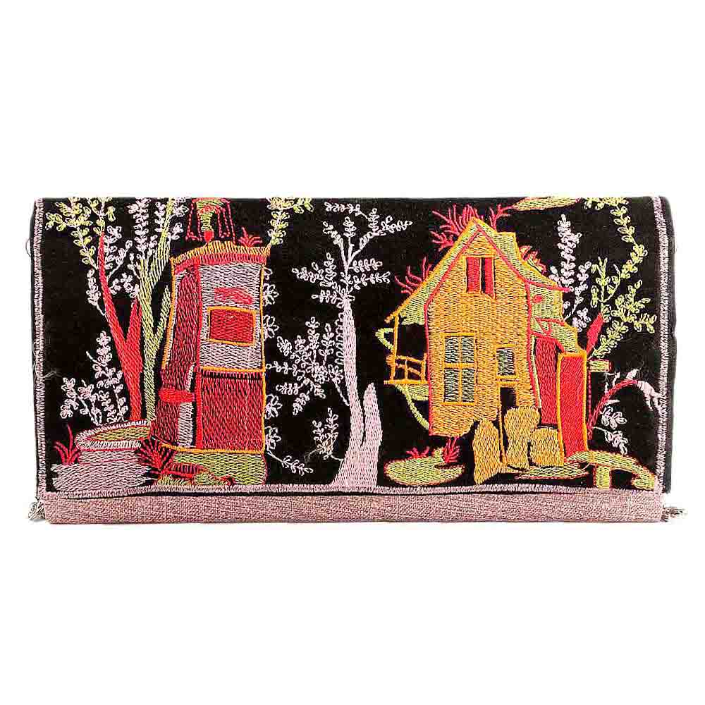 Women's Embroidered Clutch (9035) - Tea Pink, Women, Clutches, Chase Value, Chase Value