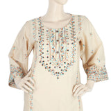 Women's Embroidered 3Pcs Stitched Shalwar Suit - Fawn, Women, Shalwar Suits, Chase Value, Chase Value