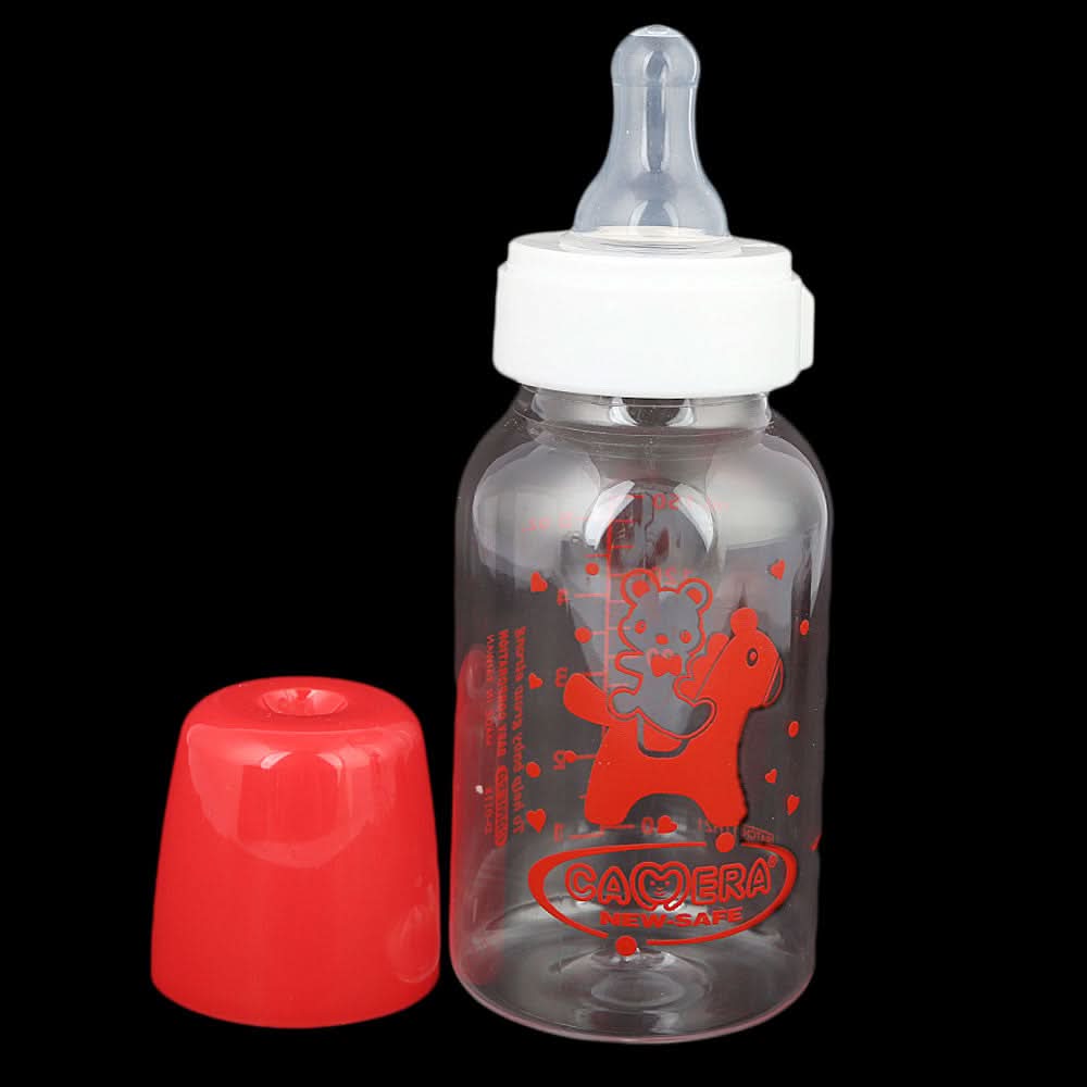 Camera Decorated Feeding Bottle 150ml/5oz - Red, Kids, Feeding Supplies, Chase Value, Chase Value