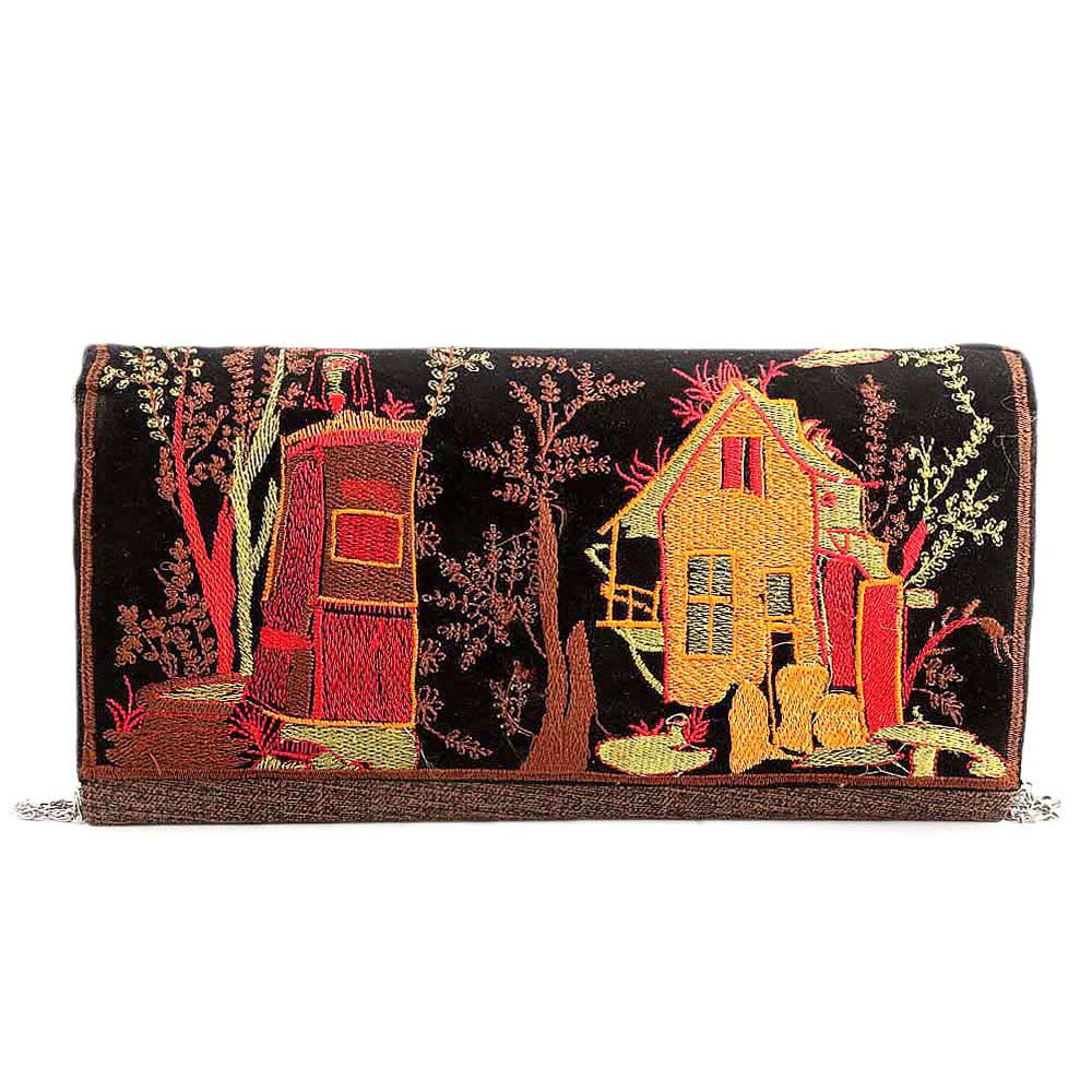 Women's Embroidered Clutch (9035) - Coffee, Women, Clutches, Chase Value, Chase Value