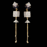 Women's Jhumki - Golden & Navy Blue, Women, Earrings & Tops, Chase Value, Chase Value