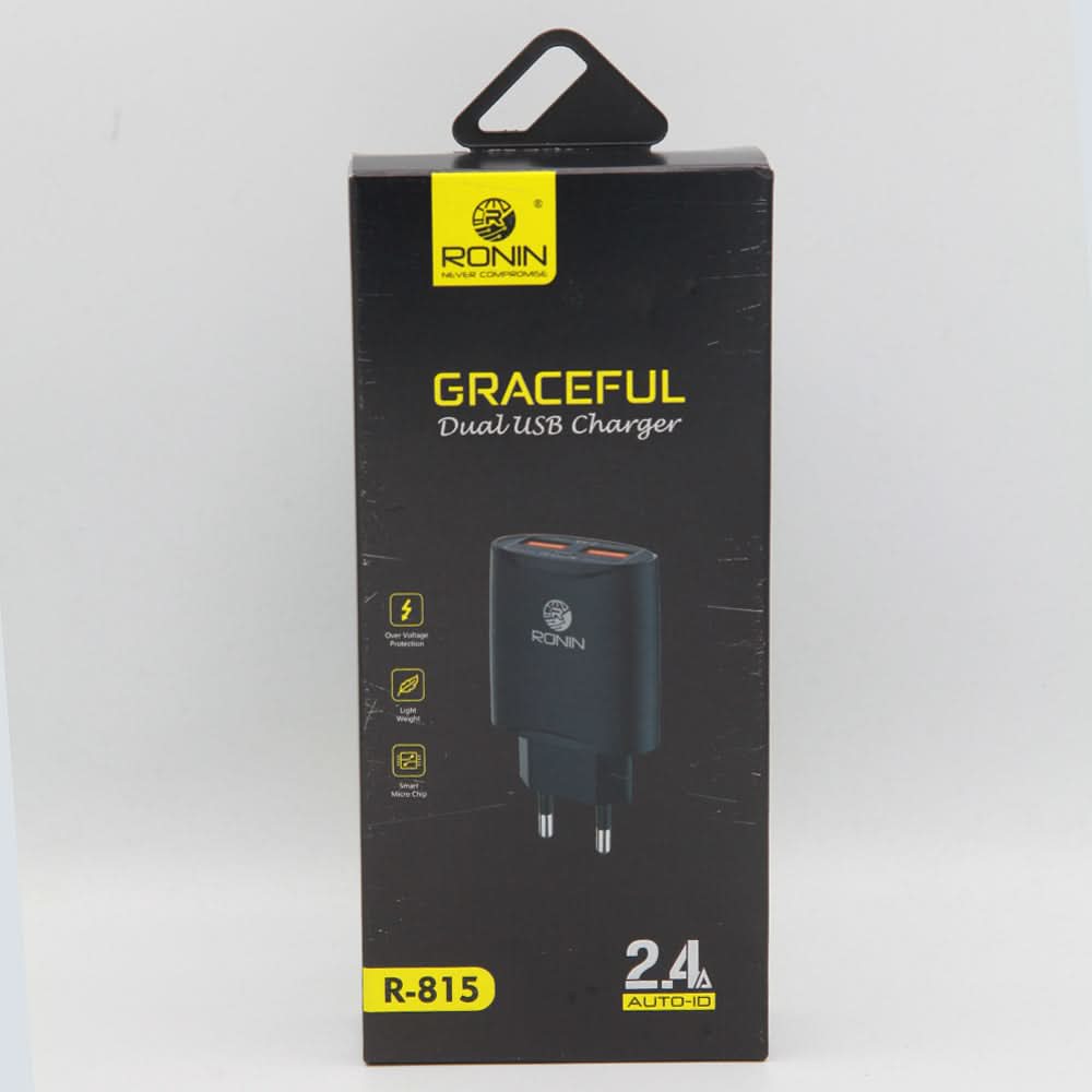 Ronin Graceful Dual USB Android Charger R-815 - Black, Home & Lifestyle, Mobile Charger, Chase Value, Chase Value