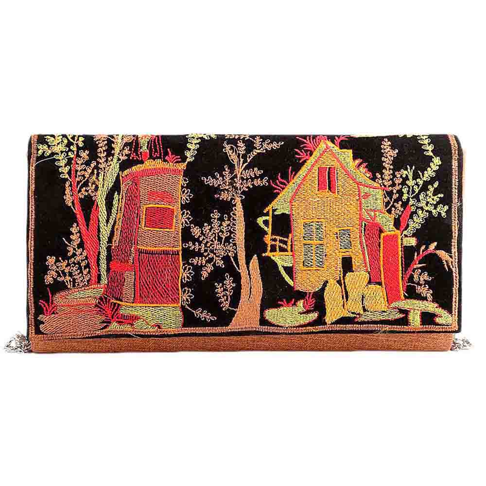 Women's Embroidered Clutch (9035) - Light Brown, Women, Clutches, Chase Value, Chase Value