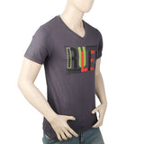 Men's Half Sleeves Round Neck T-Shirt - Dark Grey, Men, T-Shirts And Polos, Chase Value, Chase Value