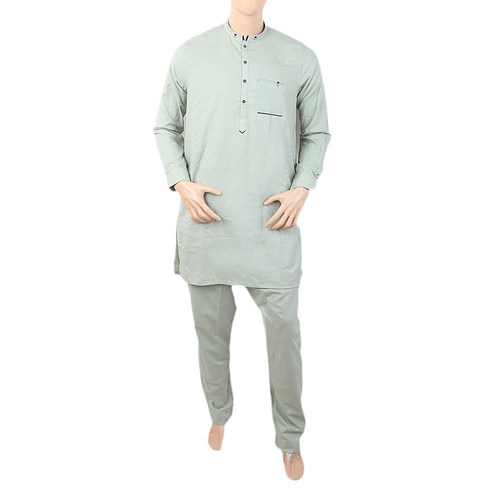 Men's Short Kurta Pajama - Sea Green, Men, Shalwar Kameez, Chase Value, Chase Value