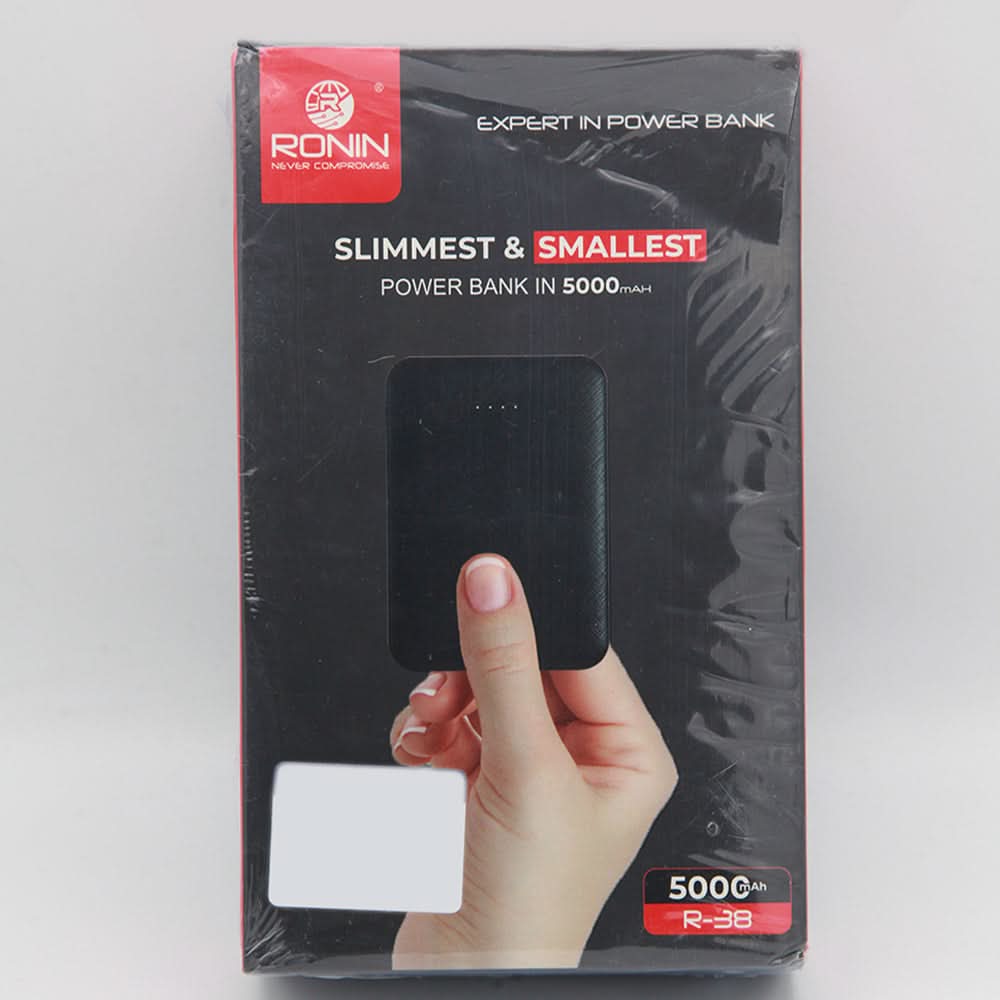 Ronin Slimmest & Smallest Power Bank 5000mAh - R-38 - Black, Home & Lifestyle, Power Bank, Chase Value, Chase Value