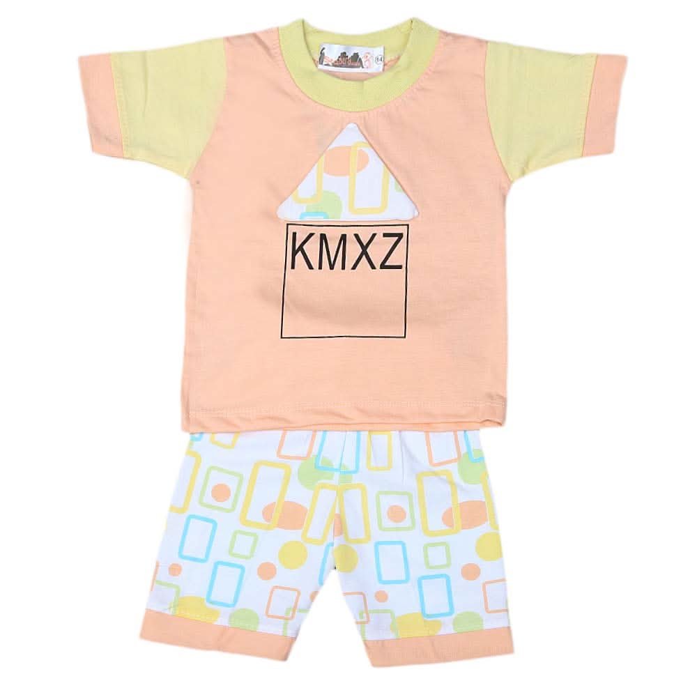 Boys Half Sleeves Suit 4540 - Peach, Kids, Boys Sets And Suits, Chase Value, Chase Value