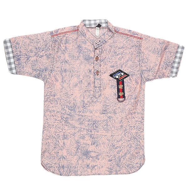 Boys Half Sleeves Casual Shirt - Peach, Kids, Boys Shirts, Chase Value, Chase Value