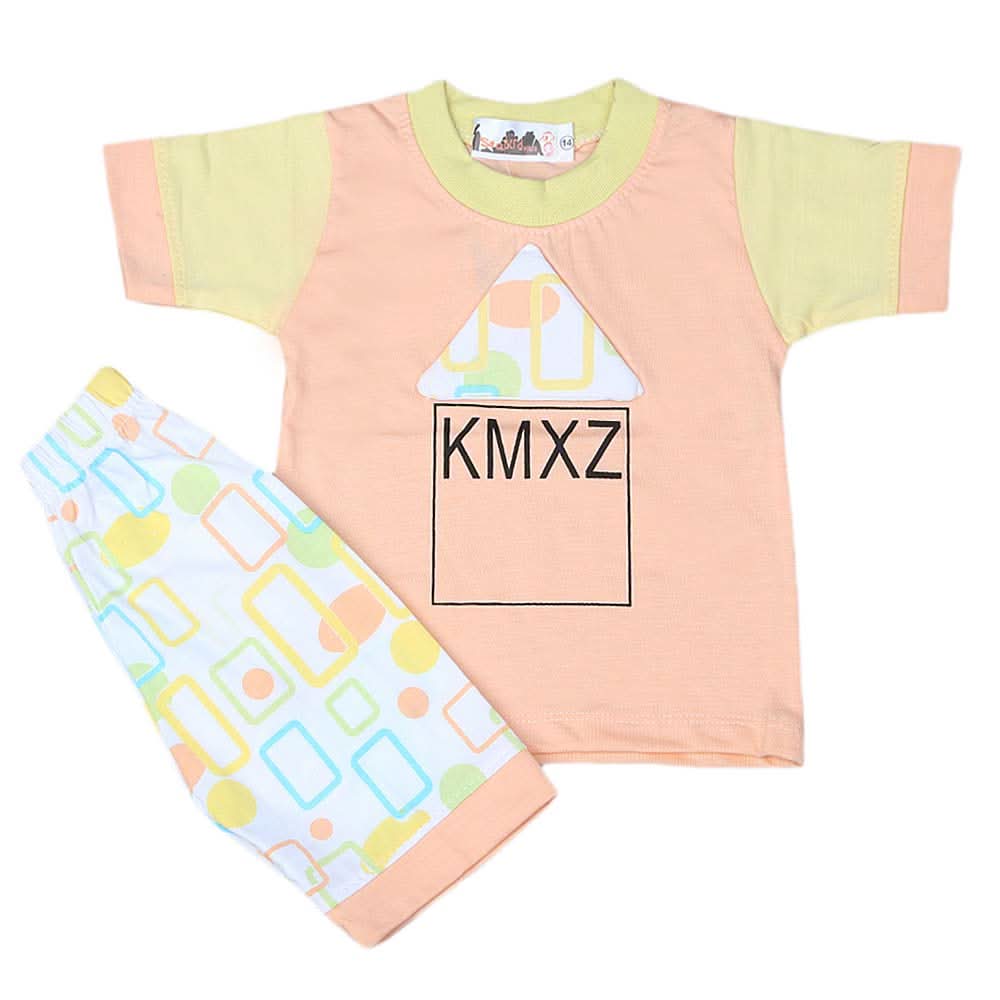 Boys Half Sleeves Suit 4540 - Peach, Kids, Boys Sets And Suits, Chase Value, Chase Value