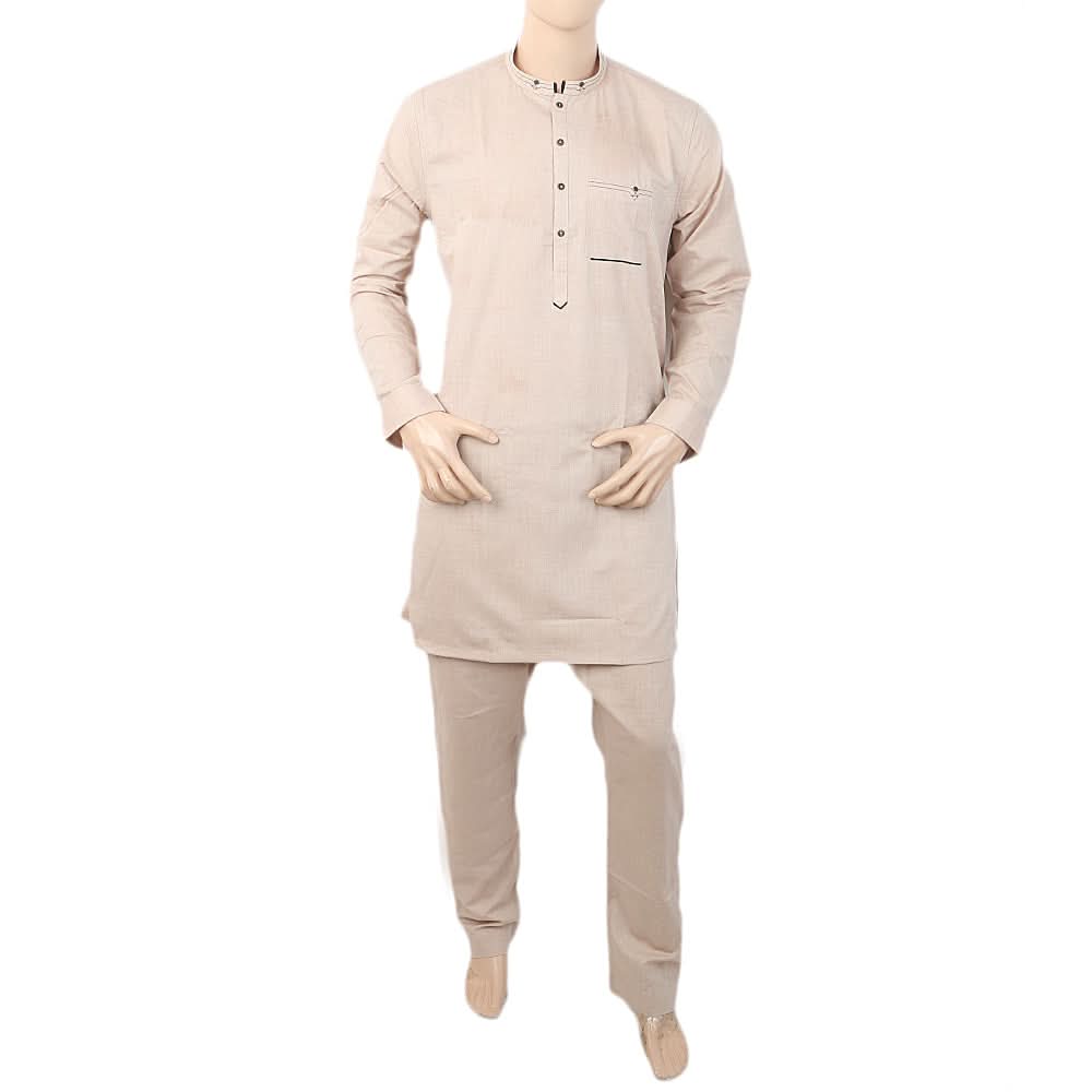 Men's Short Kurta Pajama - Peach, Men, Shalwar Kameez, Chase Value, Chase Value