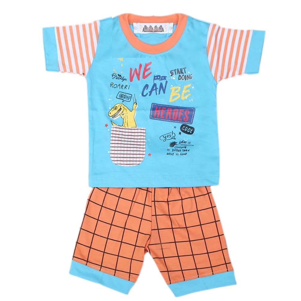 Boys Half Sleeves Suit 4548 - Blue, Kids, Boys Sets And Suits, Chase Value, Chase Value