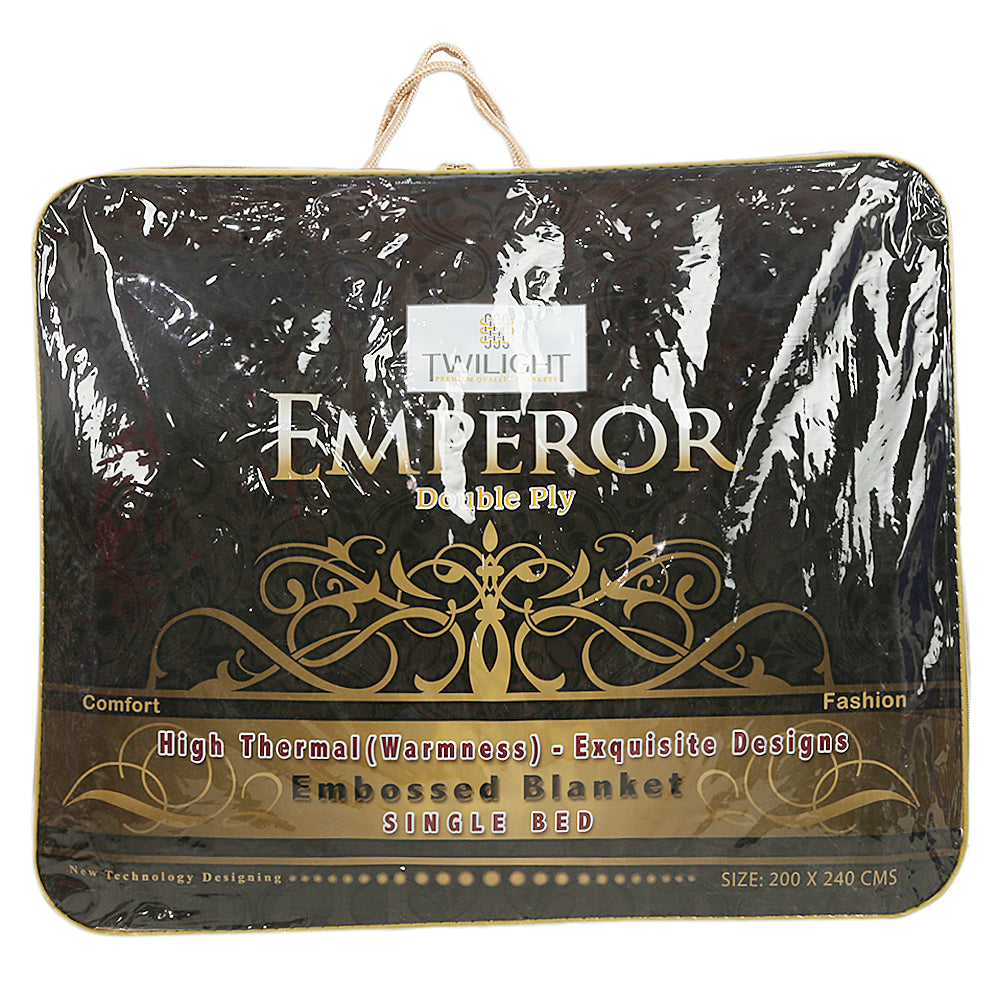 Blanket Emperor 2 PLY Single Bed - Navy Blue, Home & Lifestyle, Blanket, Chase Value, Chase Value