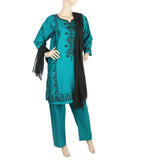 Women's Embroidered 3Pcs Stitched Shalwar Suit - Green, Women, Shalwar Suits, Chase Value, Chase Value