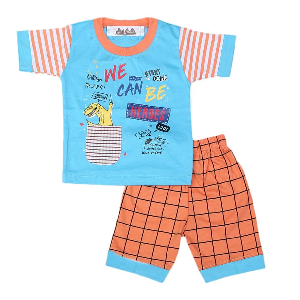 Boys Half Sleeves Suit 4548 - Blue, Kids, Boys Sets And Suits, Chase Value, Chase Value
