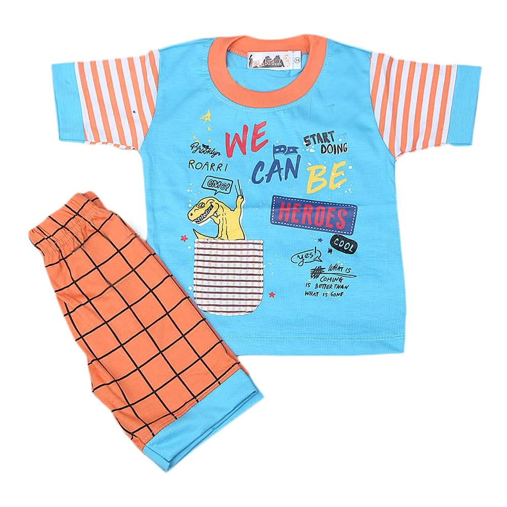 Boys Half Sleeves Suit 4548 - Blue, Kids, Boys Sets And Suits, Chase Value, Chase Value