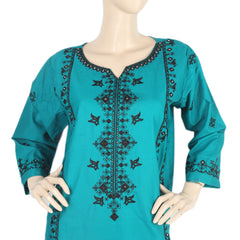 Women's Embroidered 3Pcs Stitched Shalwar Suit - Green, Women, Shalwar Suits, Chase Value, Chase Value