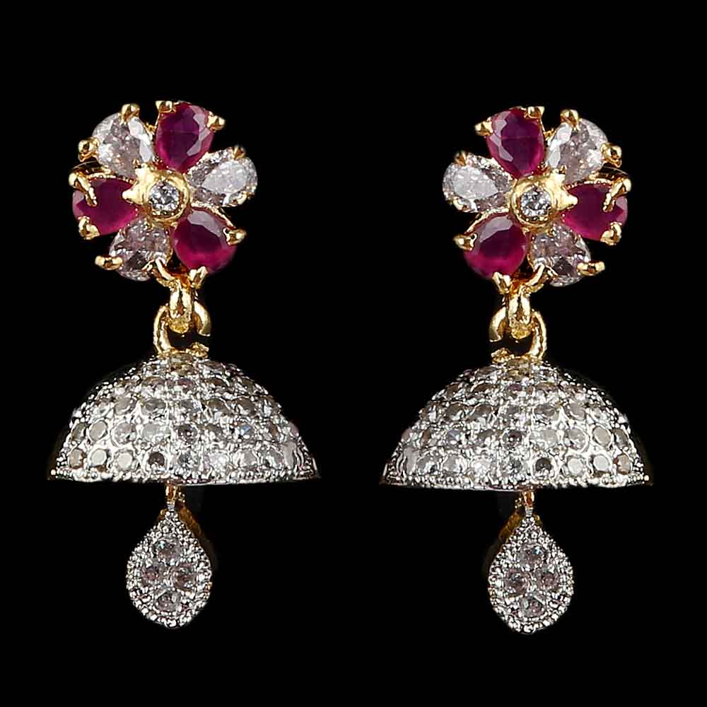 Women's Jhumki - Golden & Red, Women, Earrings & Tops, Chase Value, Chase Value