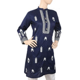 Women's Embroidered Cotton Kurti - Navy Blue, Women, Ready Kurtis, Chase Value, Chase Value