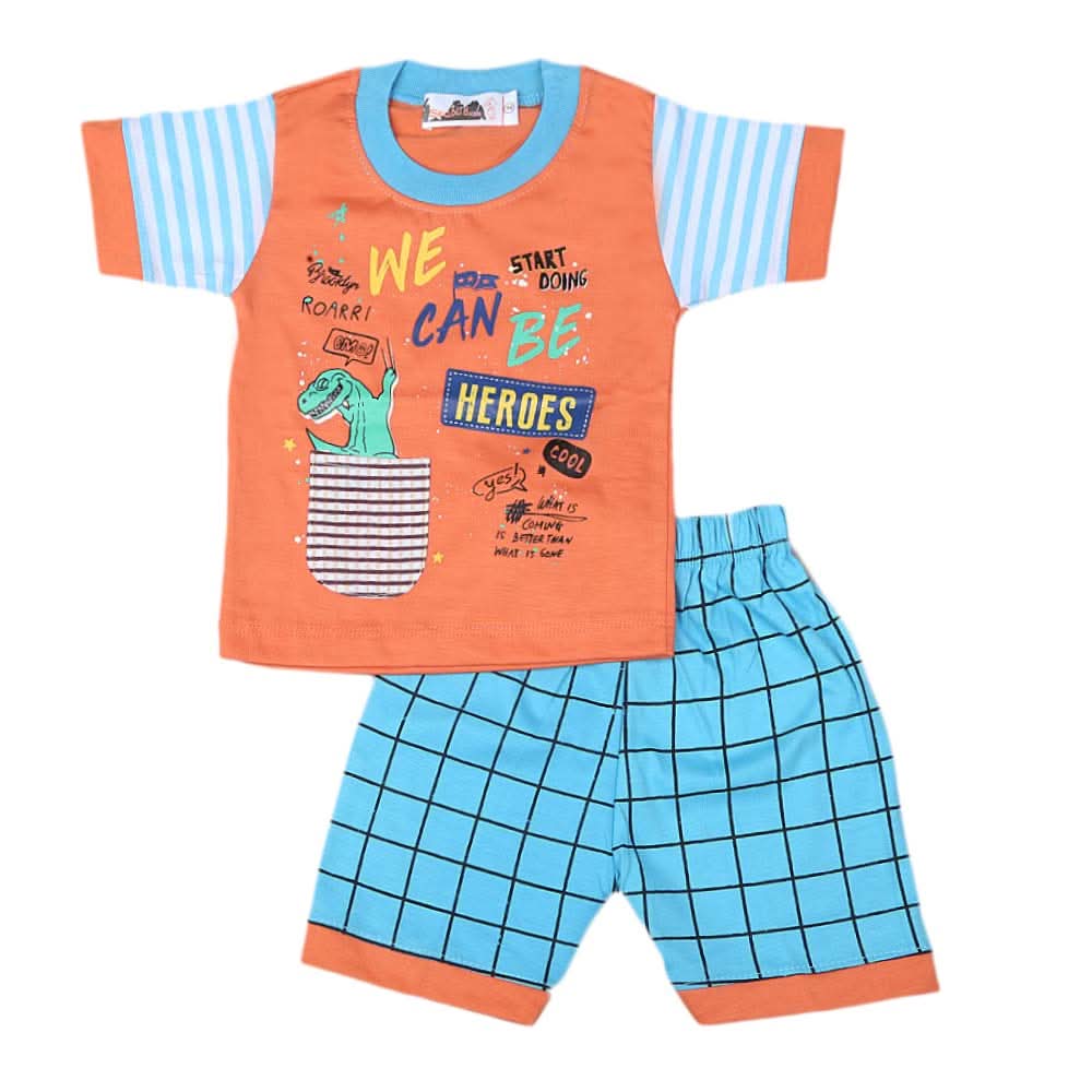 Boys Half Sleeves Suit 4548 - Peach, Kids, Boys Sets And Suits, Chase Value, Chase Value