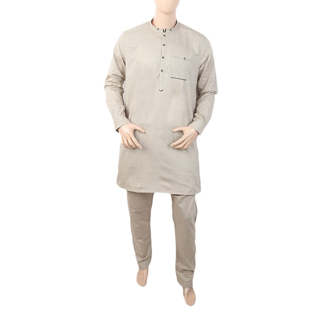 Men's Short Kurta Pajama - Beige, Men, Shalwar Kameez, Chase Value, Chase Value