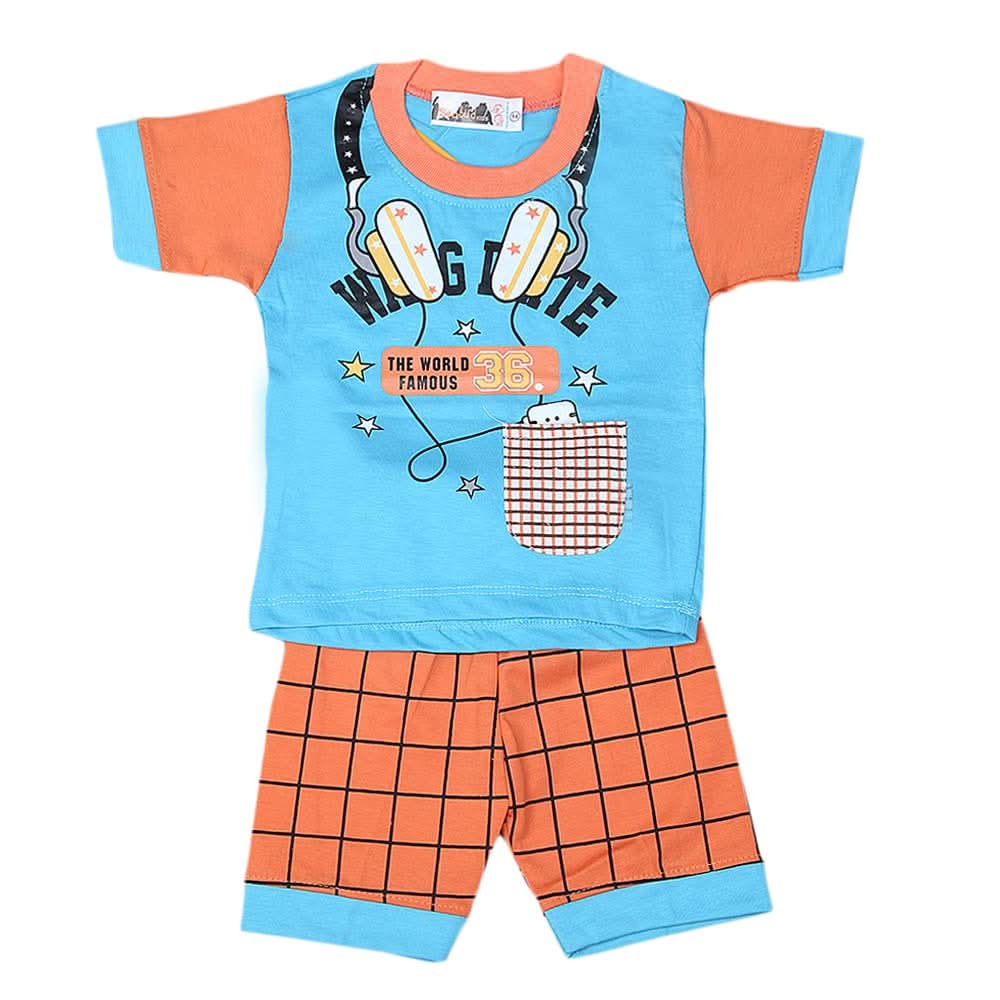Boys Half Sleeves Suit 4543 - Blue, Kids, Boys Sets And Suits, Chase Value, Chase Value