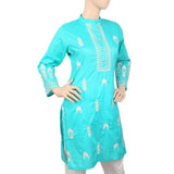 Women's Embroidered Cotton Kurti - Sea Green, Women, Ready Kurtis, Chase Value, Chase Value