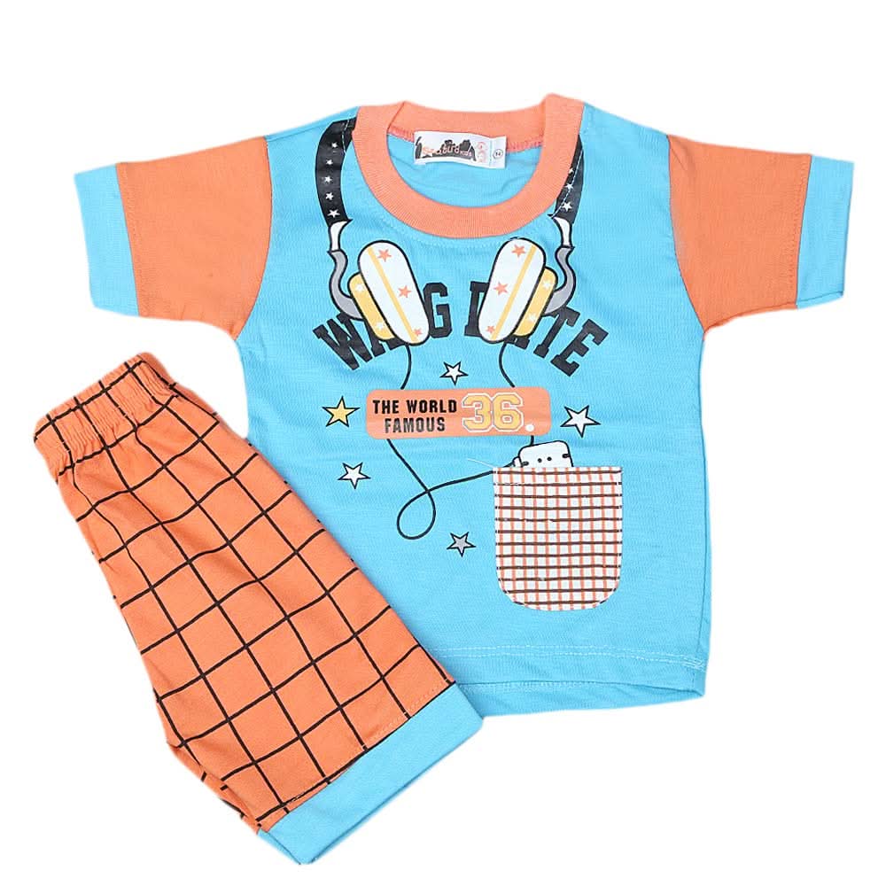 Boys Half Sleeves Suit 4543 - Blue, Kids, Boys Sets And Suits, Chase Value, Chase Value
