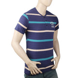 Men's Yarn Dyed Half Sleeves T-Shirt - Navy Blue, Men, T-Shirts And Polos, Chase Value, Chase Value