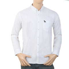 Men's Casual Branded Shirt - White, Men, Shirts, Chase Value, Chase Value