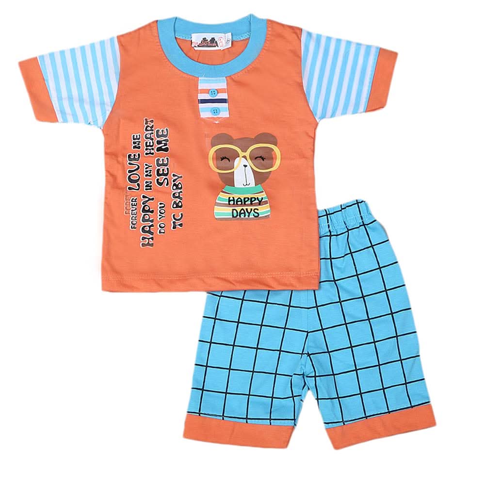 Boys Half Sleeves Suit 4546 - Peach, Kids, Boys Sets And Suits, Chase Value, Chase Value