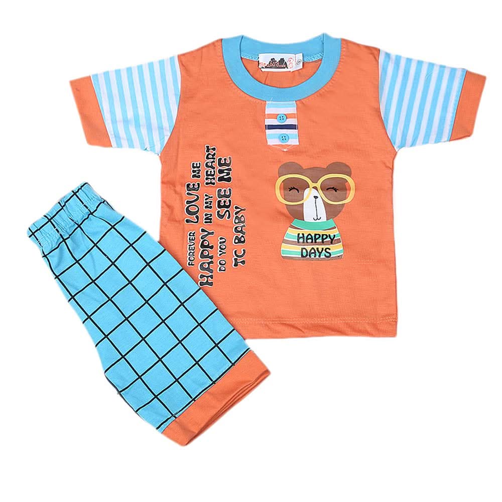 Boys Half Sleeves Suit 4546 - Peach, Kids, Boys Sets And Suits, Chase Value, Chase Value