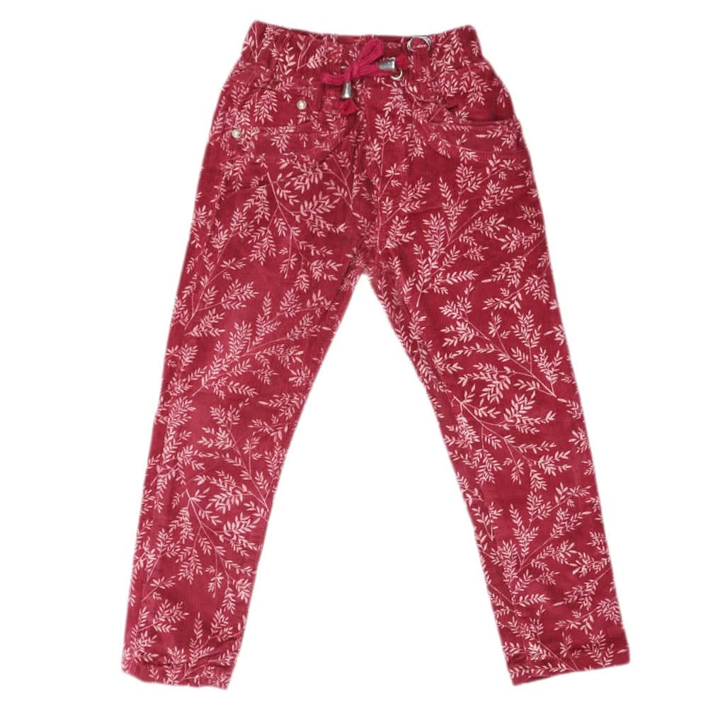 Girls Velvet Pant - Red, Kids, Pants And Capri, Chase Value, Chase Value