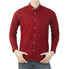Men's Casual Branded Shirt - Maroon, Men, Shirts, Chase Value, Chase Value