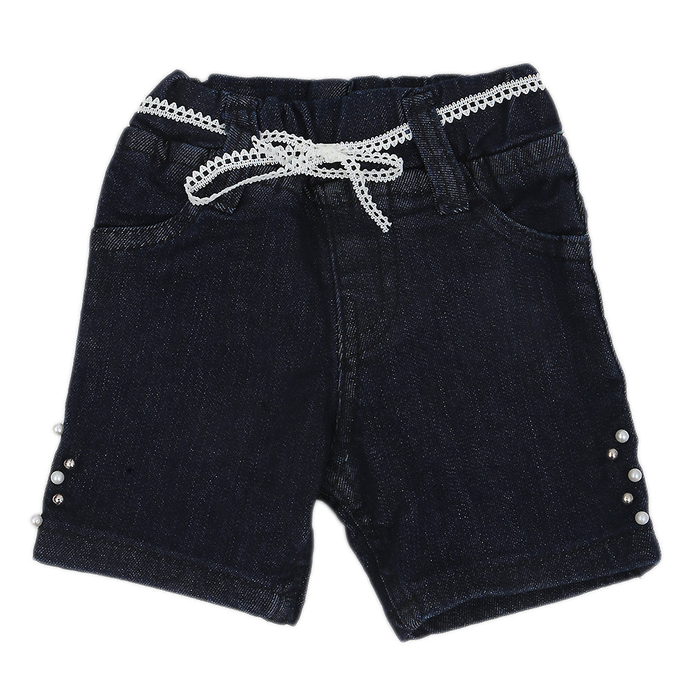 Girls Denim Short - Dark Blue, Kids, Girls Shorts Skirts, Chase Value, Chase Value