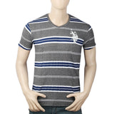 Men's Yarn Dyed Half Sleeves T-Shirt - Grey, Men, T-Shirts And Polos, Chase Value, Chase Value