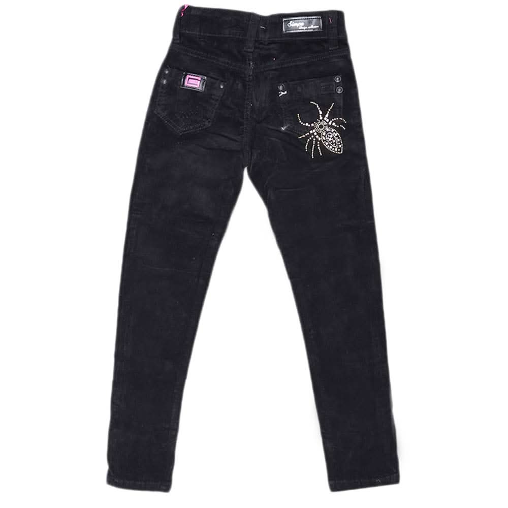 Girls Velvet Pant - Black, Kids, Pants And Capri, Chase Value, Chase Value