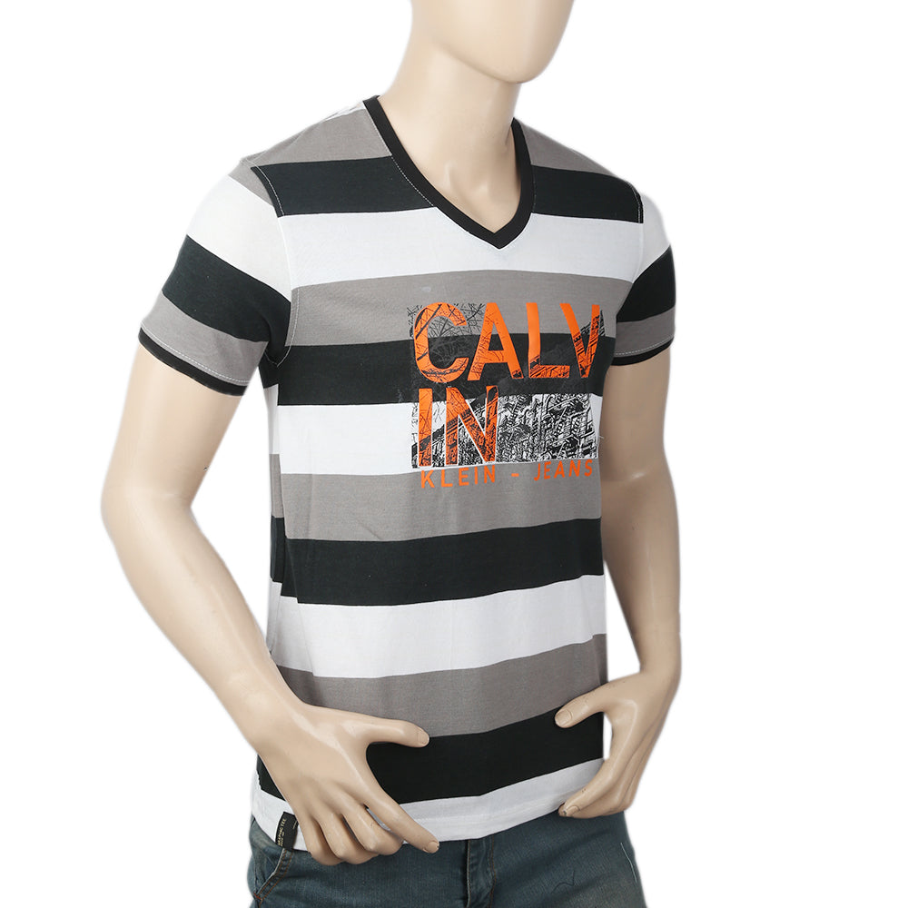 Men's Yarn Dyed Half Sleeves T-Shirt - Black, Men, T-Shirts And Polos, Chase Value, Chase Value