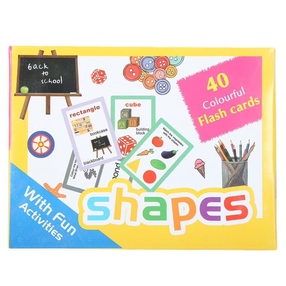Learning Colorful Flash Cards Shapes, Kids, Kids Colouring Books, 6 to 9 Years, Chase Value