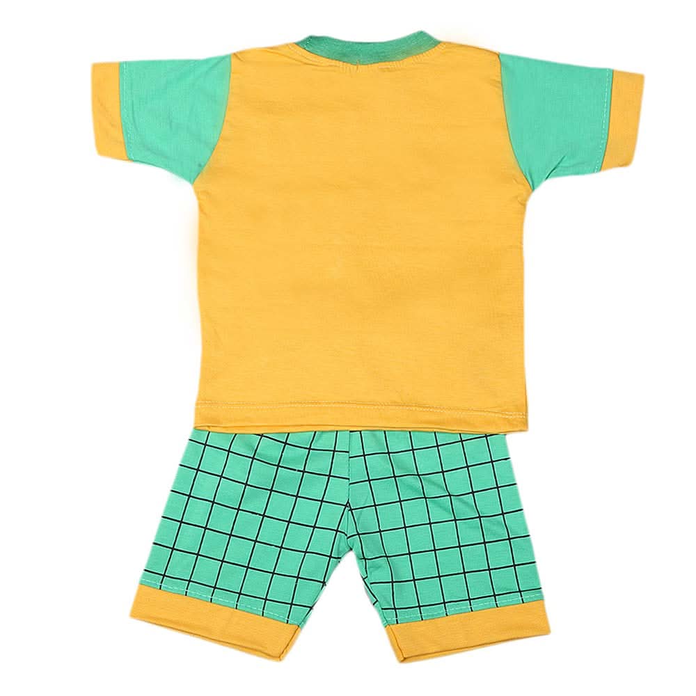 Boys Half Sleeves Suit 4549 - Yellow - A, Kids, Boys Sets And Suits, Chase Value, Chase Value