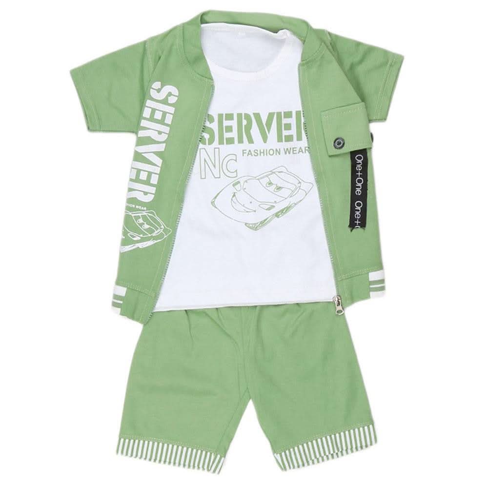 Boys 3 Pcs Suit - Green - test-store-for-chase-value
