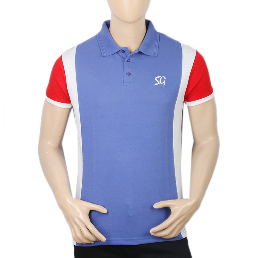 Weekly Offer - Men's Half Sleeves Polo T-Shirt - Blue, Men, T-Shirts And Polos, Chase Value, Chase Value