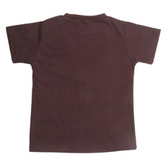 Boys Printed Half Sleeves T-Shirt  4748 - Dark Brown, Kids, Boys T-Shirts, Chase Value, Chase Value