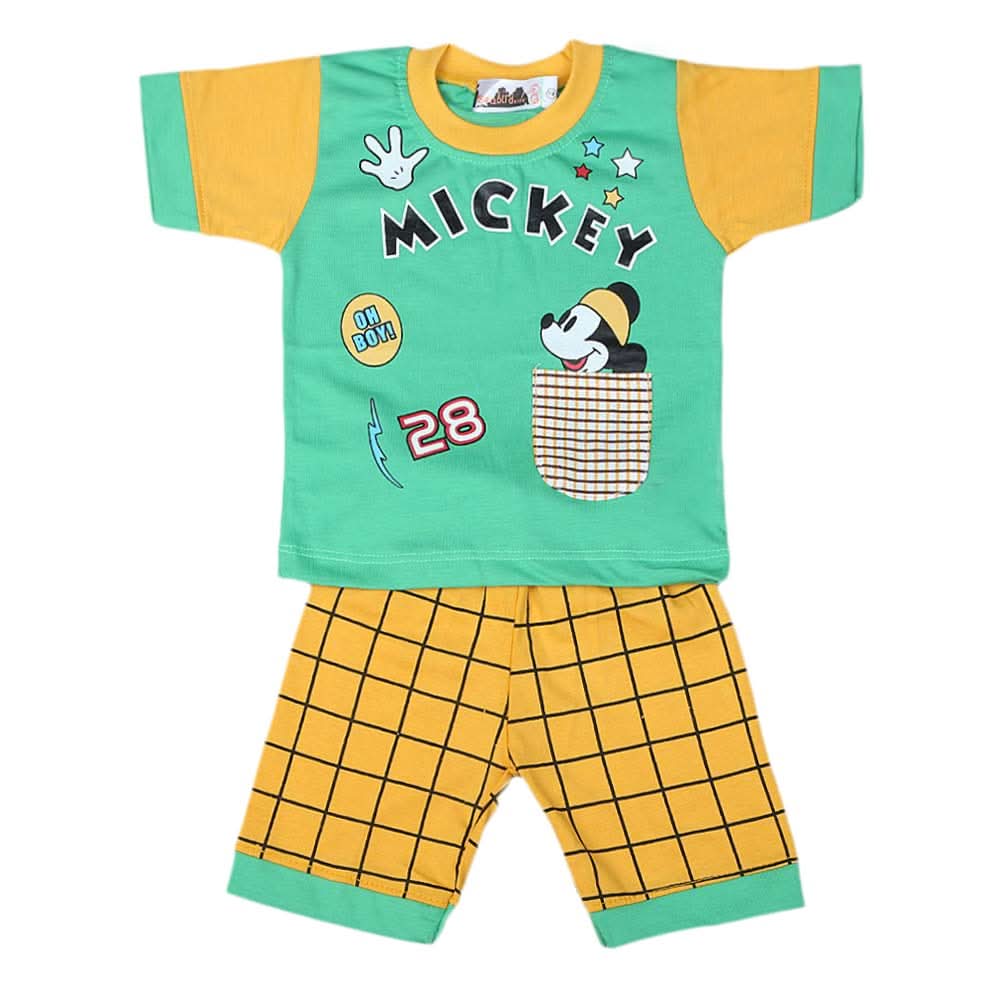 Boys Half Sleeves Suit 4544 - Green, Kids, Boys Sets And Suits, Chase Value, Chase Value