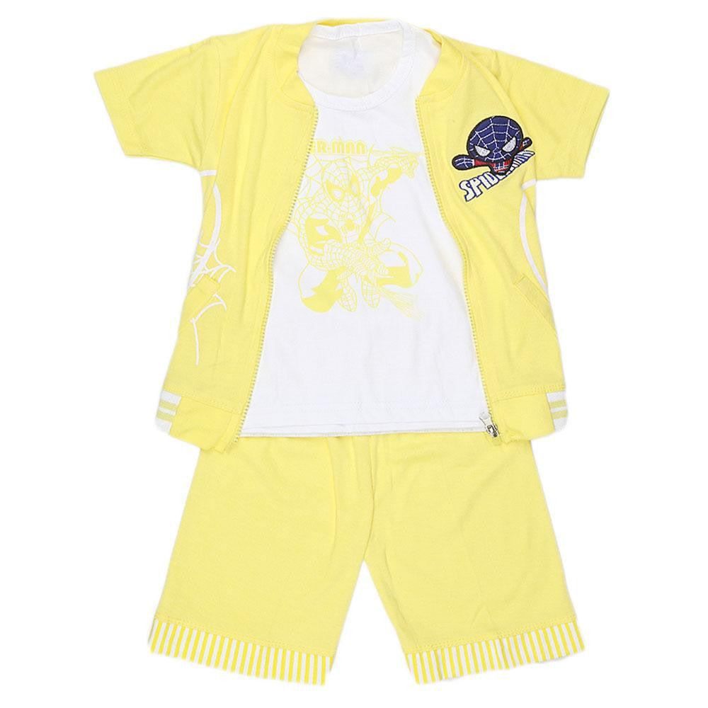 Boys 3 Pcs Suit - Yellow - test-store-for-chase-value