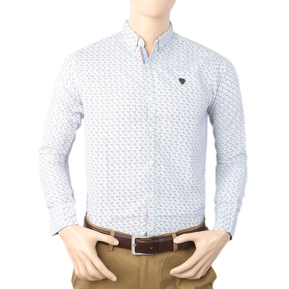 Men's Printed Casual Shirt - White, Men, Shirts, Chase Value, Chase Value