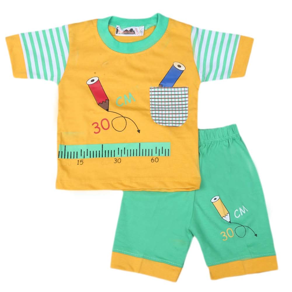 Boys Half Sleeves Suit 4542 - Yellow, Kids, Boys Sets And Suits, Chase Value, Chase Value