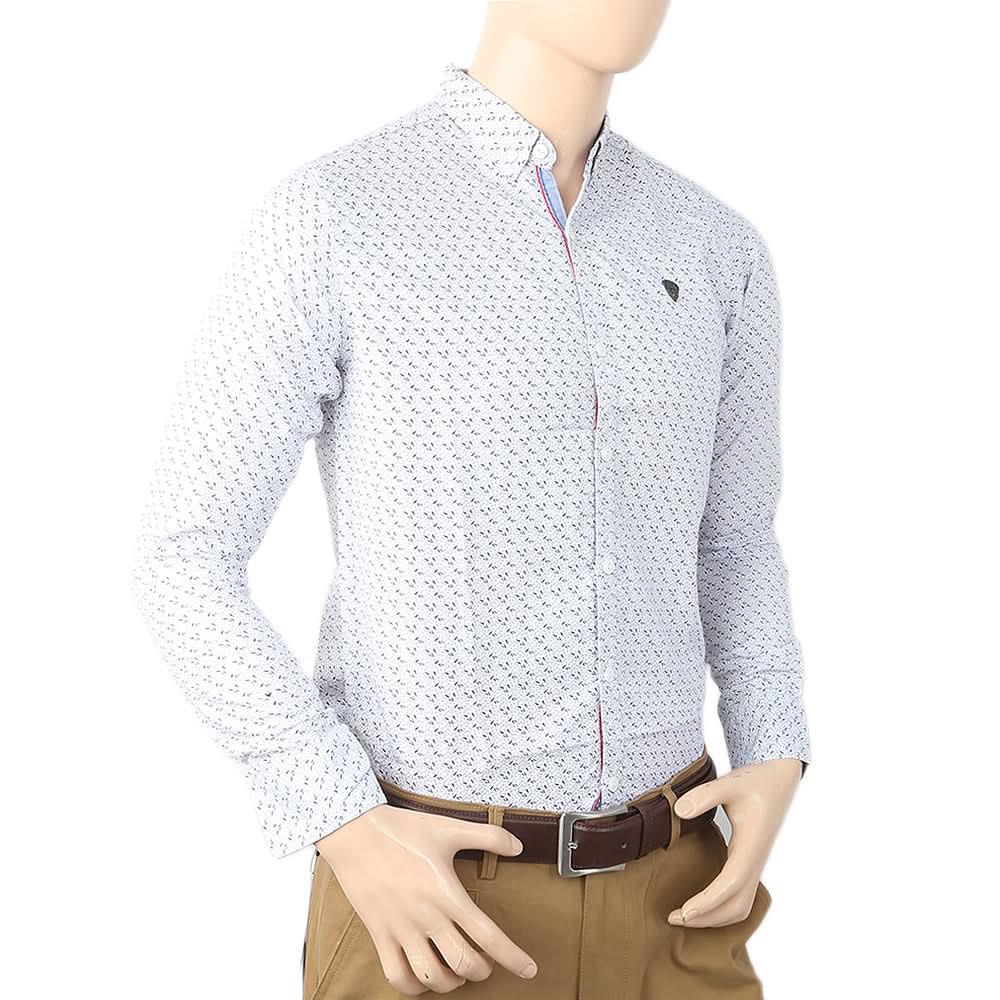 Men's Printed Casual Shirt - White, Men, Shirts, Chase Value, Chase Value