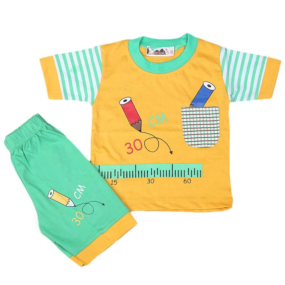 Boys Half Sleeves Suit 4542 - Yellow, Kids, Boys Sets And Suits, Chase Value, Chase Value