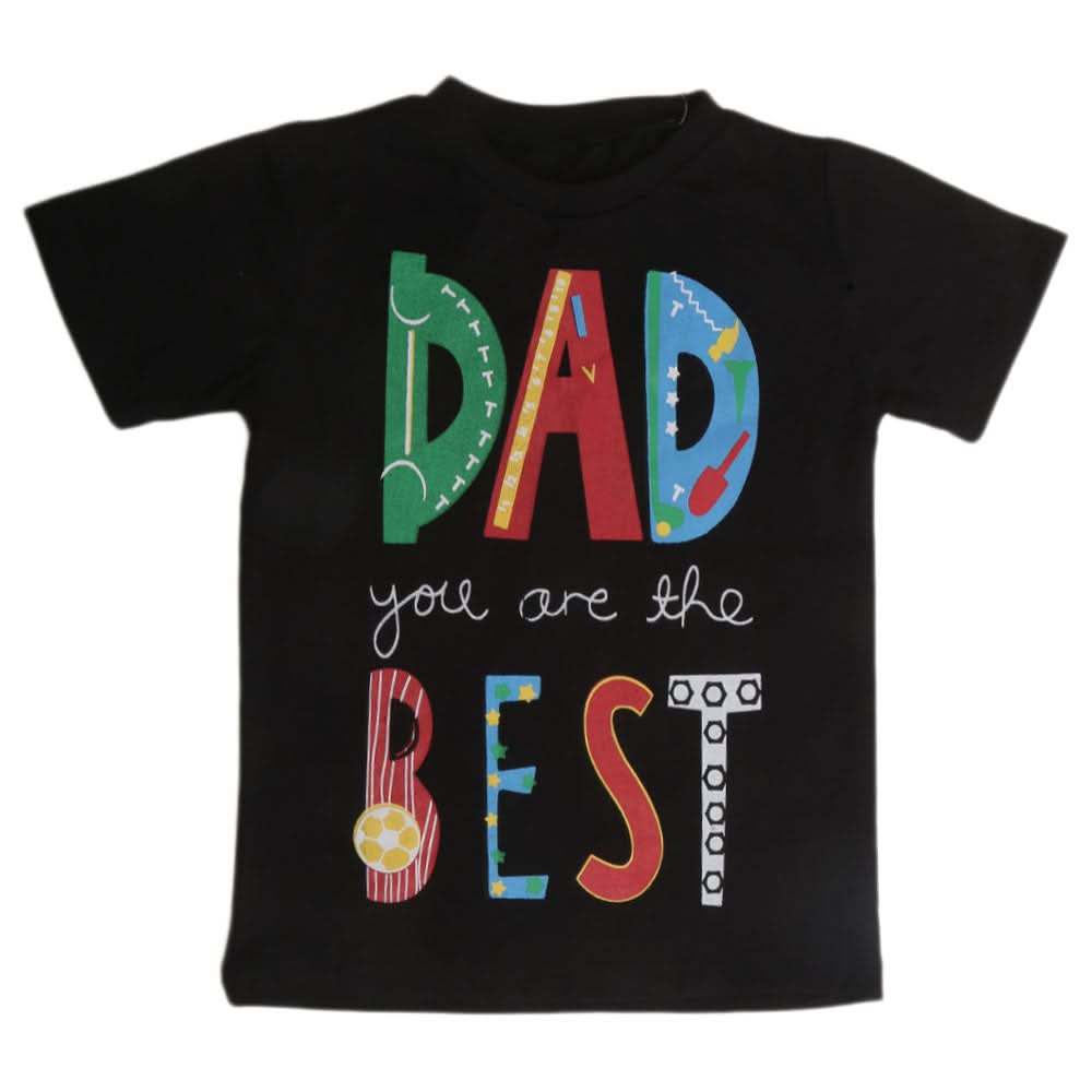 Boys Printed Half Sleeves T-Shirt  4734 - Black, Kids, Boys T-Shirts, Chase Value, Chase Value